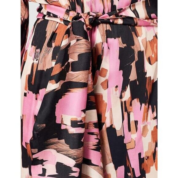 NWT JUST CAVALLI Women's Abito Long Sleeve Belted Shirt Dress Sz 8  + FLAWS - Picture 4 of 14